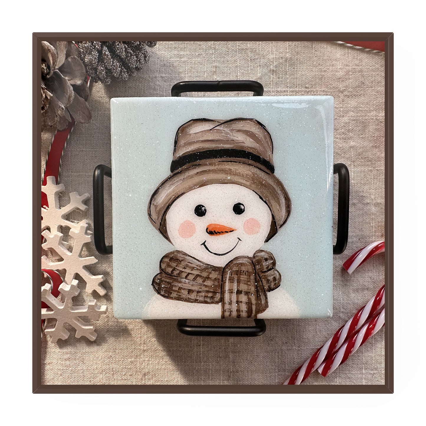 Snowman Coaster Set