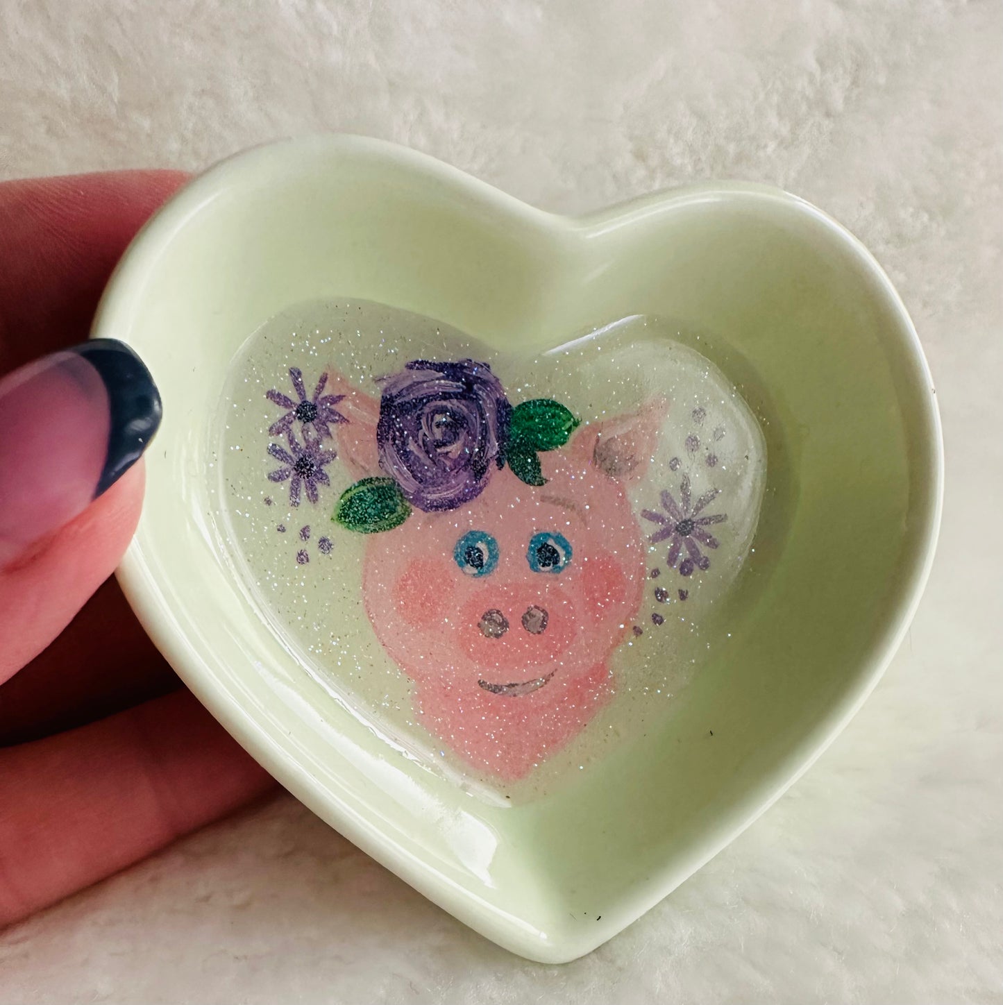 Pretty In Pink Piggie on Mint Dish
