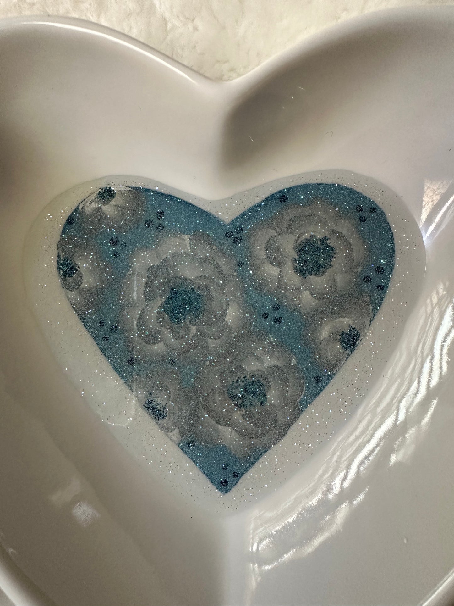 Large Blue Floral Dish