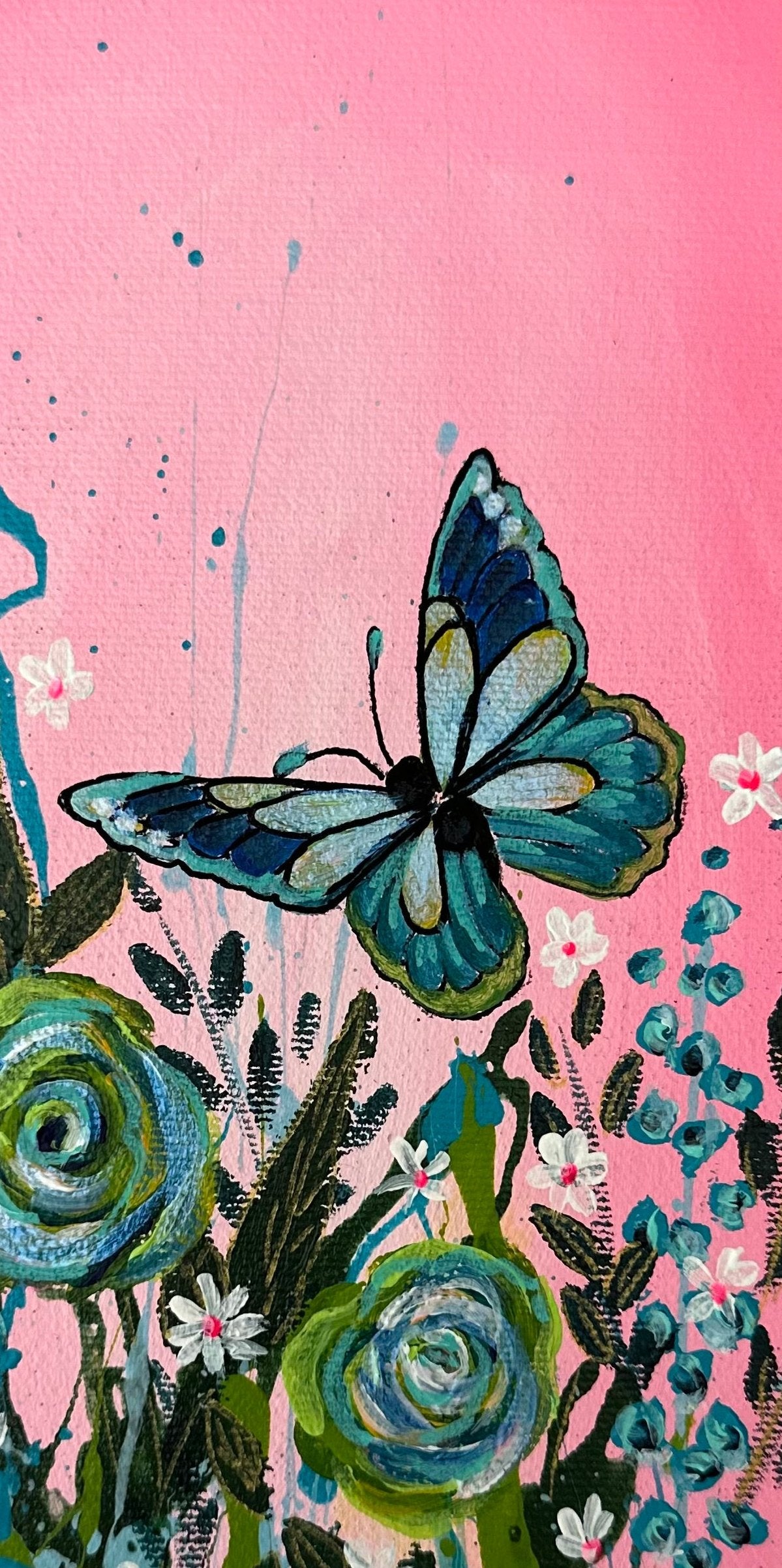 The story continues- Pink and Green Butterfly