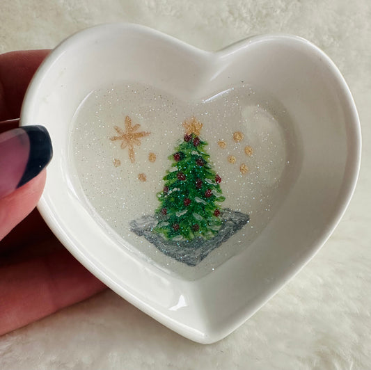 Christmas Tree on White Dish